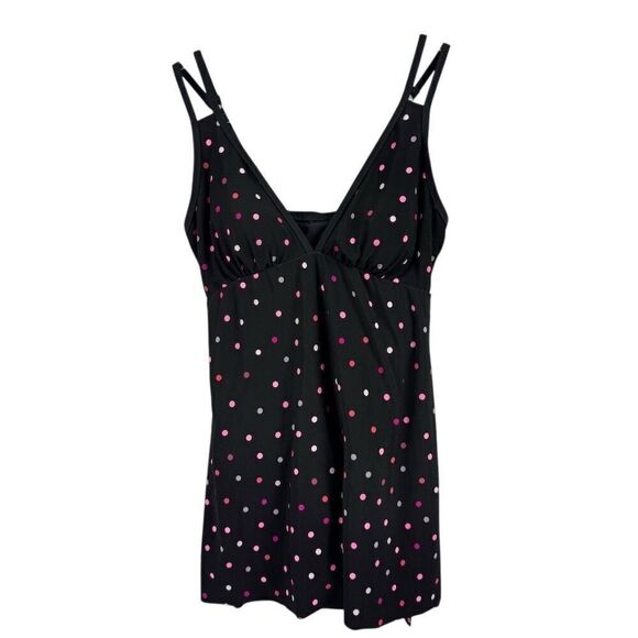 Trimshaper Other - Trimshaper Women's Polka Dot Swimdress Black Size 8 Adjustable Straps